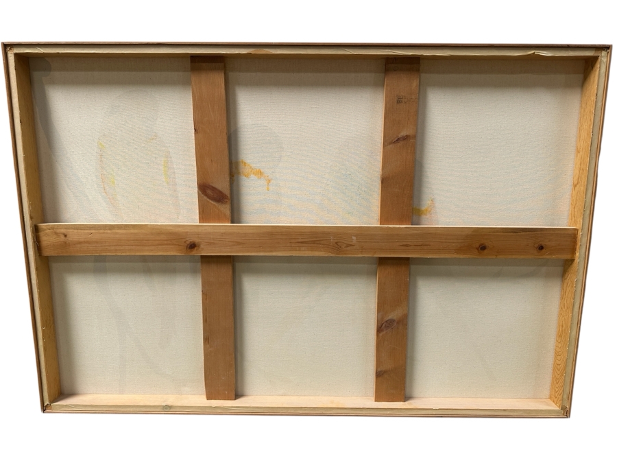 Just Added - Original Parakeets Painting On Canvas Attributed To Jerry Voorhees 60.5'W X 40.5'H [Photo 4]