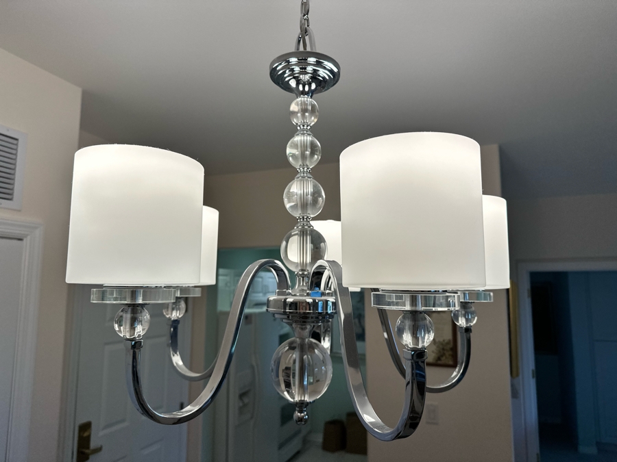Quoizel Downtown 5-Light Steel And Crystal Orb Chandelier Light Fixture