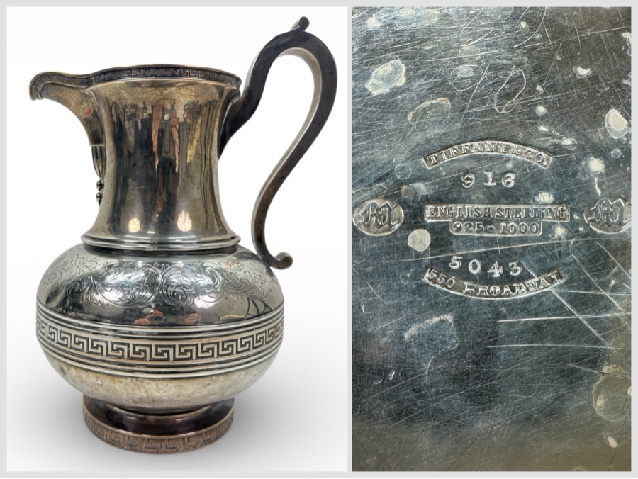 Antique TIFFANY & CO. C. 1854-1870 (Edward C. Moore) Sterling Silver Water Pitcher 10.25'H - 988g - Current Sterling Silver Melt Value Is $2,855