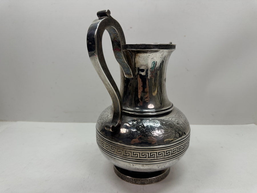 Antique TIFFANY & CO. C. 1854-1870 (Edward C. Moore) Sterling Silver Water Pitcher 10.25'H - 988g - Current Sterling Silver Melt Value Is $2,855 [Photo 9]