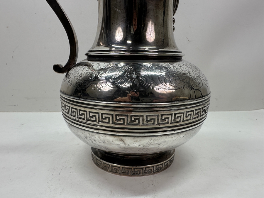Antique TIFFANY & CO. C. 1854-1870 (Edward C. Moore) Sterling Silver Water Pitcher 10.25'H - 988g - Current Sterling Silver Melt Value Is $2,855 [Photo 8]