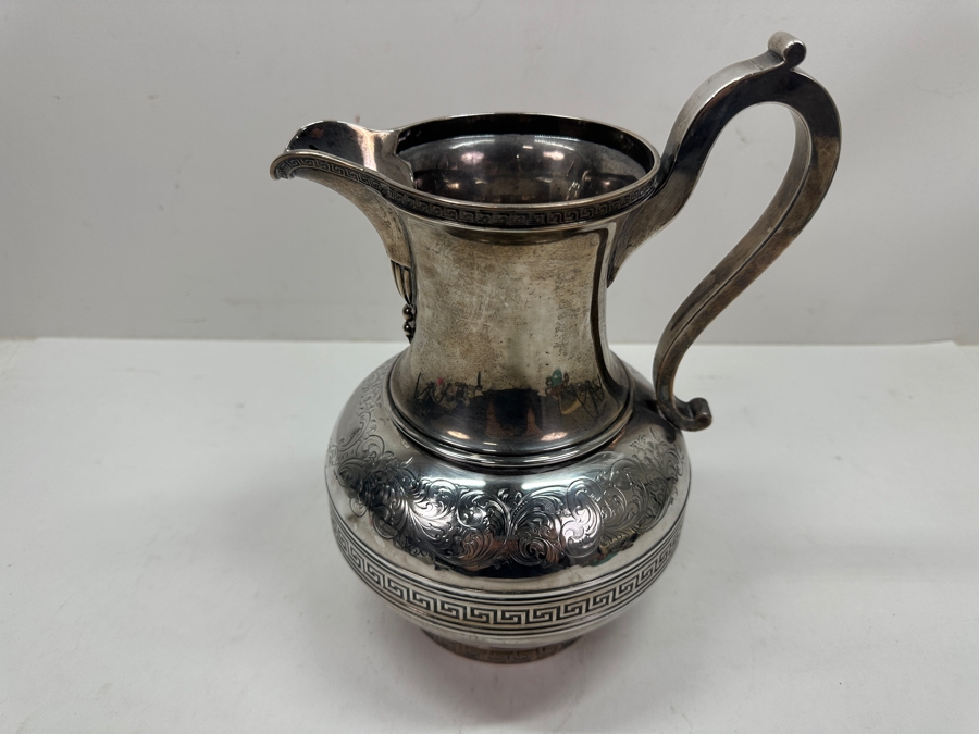 Antique TIFFANY & CO. C. 1854-1870 (Edward C. Moore) Sterling Silver Water Pitcher 10.25'H - 988g - Current Sterling Silver Melt Value Is $2,855 [Photo 4]