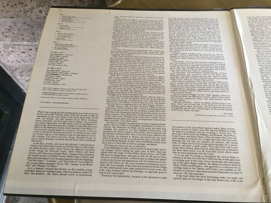 Paul Quinichette ‎- Basie Reunions - Prestige ‎- P-24109 - PROMO [Photo 4]