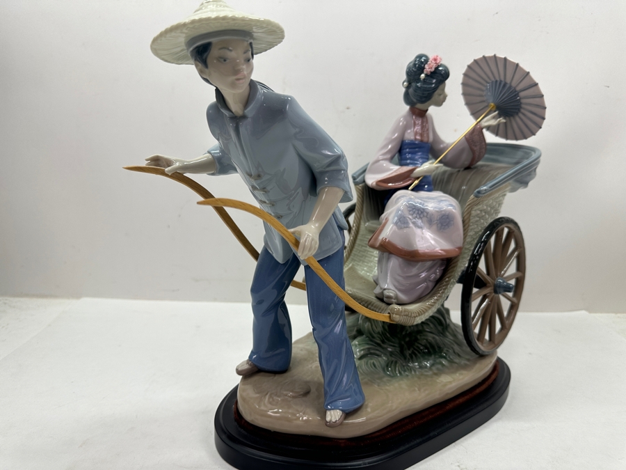 Large Vintage Lladro Porcelain Figurine Titled 'A Rickshaw Ride' Or 'Ride In China' By Salvador Debon 15'W X 8'D X 12.5'H [Photo 5]