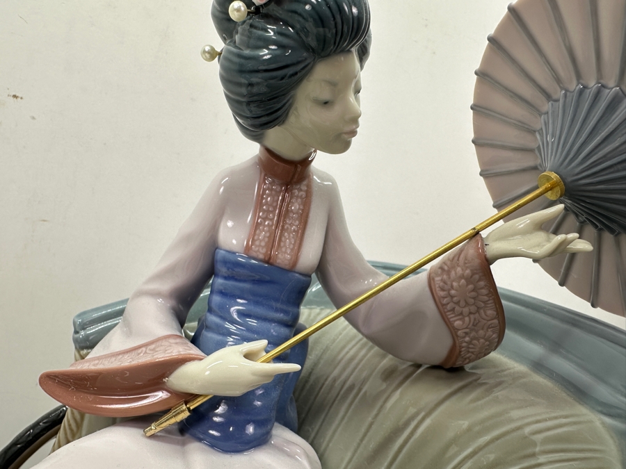 Large Vintage Lladro Porcelain Figurine Titled 'A Rickshaw Ride' Or 'Ride In China' By Salvador Debon 15'W X 8'D X 12.5'H [Photo 3]