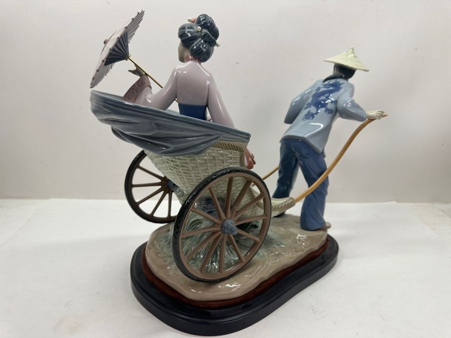 Large Vintage Lladro Porcelain Figurine Titled 'A Rickshaw Ride' Or 'Ride In China' By Salvador Debon 15'W X 8'D X 12.5'H [Photo 9]