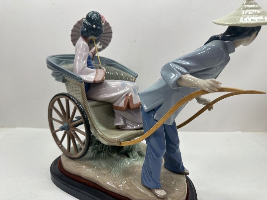Large Vintage Lladro Porcelain Figurine Titled 'A Rickshaw Ride' Or 'Ride In China' By Salvador Debon 15'W X 8'D X 12.5'H [Photo 7]