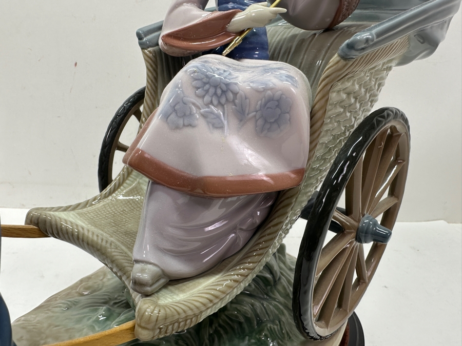 Large Vintage Lladro Porcelain Figurine Titled 'A Rickshaw Ride' Or 'Ride In China' By Salvador Debon 15'W X 8'D X 12.5'H [Photo 6]