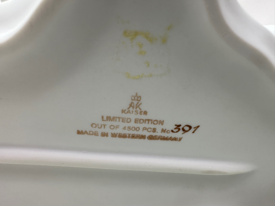 Kaiser Limited Edition Porcelain Figurine Titled 'Bottlenose Dolphins' By Artist Wolfgang Gawantka (One Of The Dolphin's Fins On The Backside Of The Sculpture Is Chipped) 18'W X 9'H Numbered 391 Of 4,500 [Photo 9]