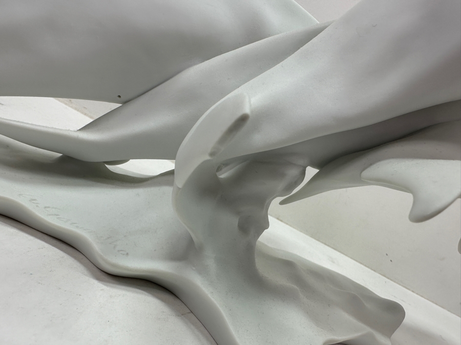 Kaiser Limited Edition Porcelain Figurine Titled 'Bottlenose Dolphins' By Artist Wolfgang Gawantka (One Of The Dolphin's Fins On The Backside Of The Sculpture Is Chipped) 18'W X 9'H Numbered 391 Of 4,500 [Photo 5]