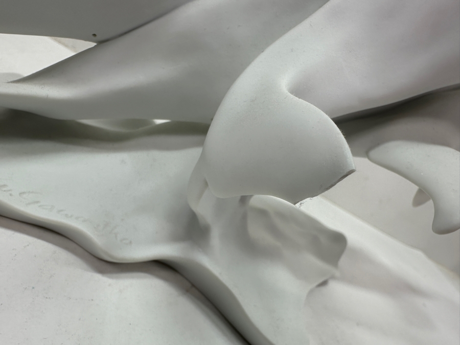 Kaiser Limited Edition Porcelain Figurine Titled 'Bottlenose Dolphins' By Artist Wolfgang Gawantka (One Of The Dolphin's Fins On The Backside Of The Sculpture Is Chipped) 18'W X 9'H Numbered 391 Of 4,500 [Photo 4]