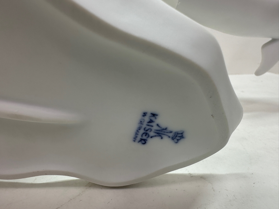 Kaiser Limited Edition Porcelain Figurine Titled 'Bottlenose Dolphins' By Artist Wolfgang Gawantka (One Of The Dolphin's Fins On The Backside Of The Sculpture Is Chipped) 18'W X 9'H Numbered 391 Of 4,500 [Photo 8]