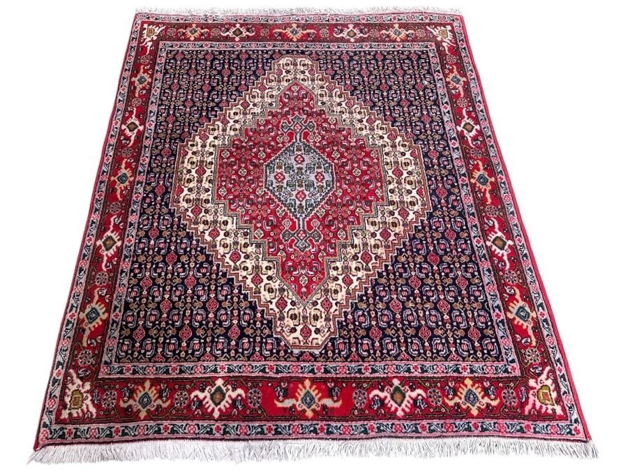 Just Added - Hand Knotted Wool Area Rug From Senneh, Iran 49' X 60'