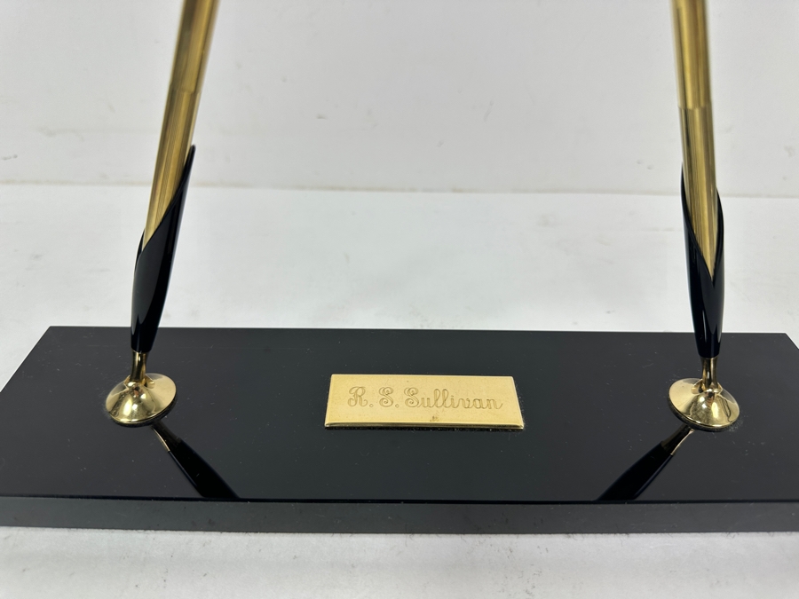 Just Added - Gold Filled Cross Ballpoint Pen And Mechanical Pencil Desk Set [Photo 2]