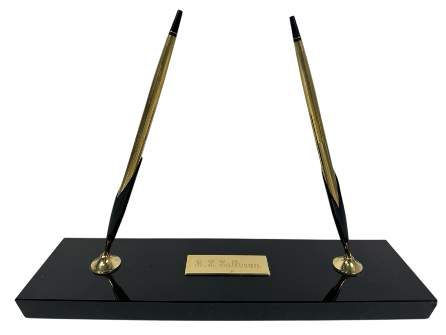 Just Added - Gold Filled Cross Ballpoint Pen And Mechanical Pencil Desk Set