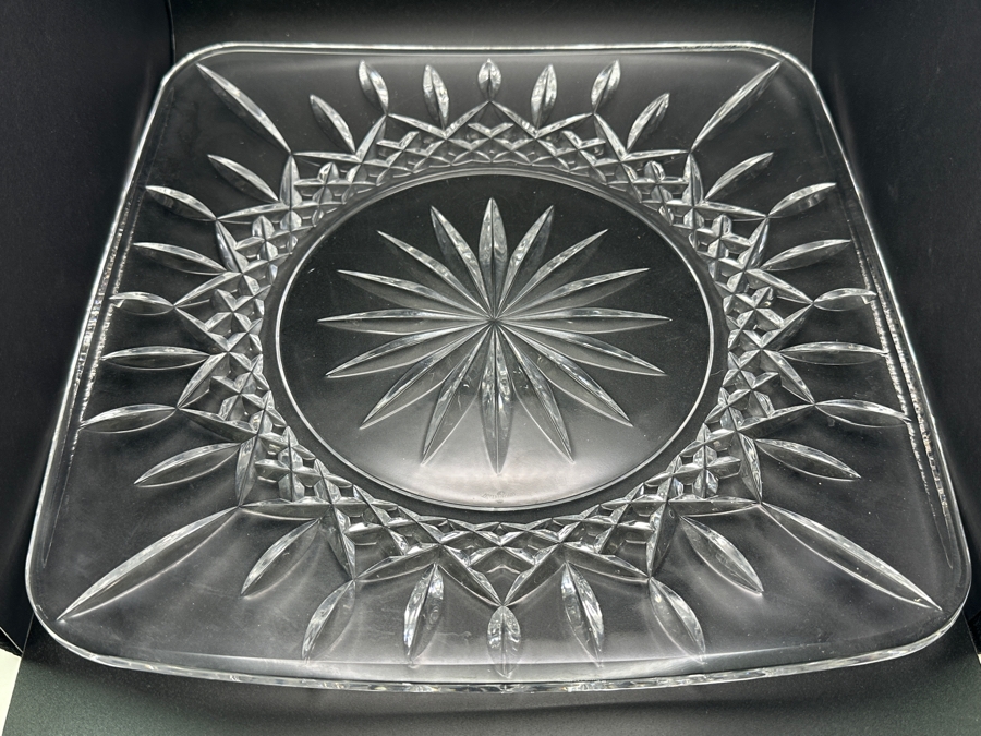 Just Added - Waterford Crystal Lismore Square Signed Sean O'Donnell 2002 Square Crystal Plate 11.75' X 12' [Photo 2]