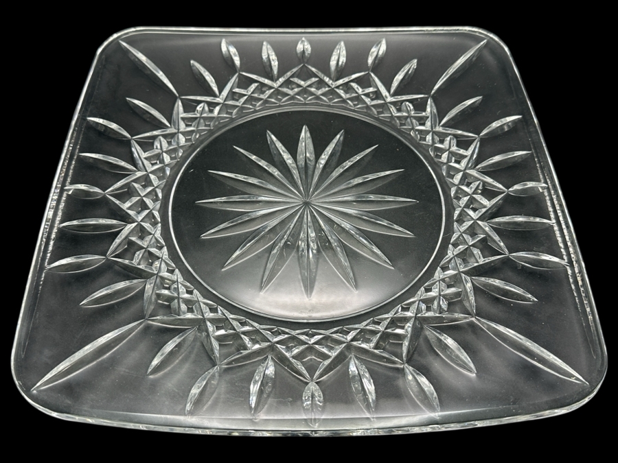 Just Added - Waterford Crystal Lismore Square Signed Sean O'Donnell 2002 Square Crystal Plate 11.75' X 12'