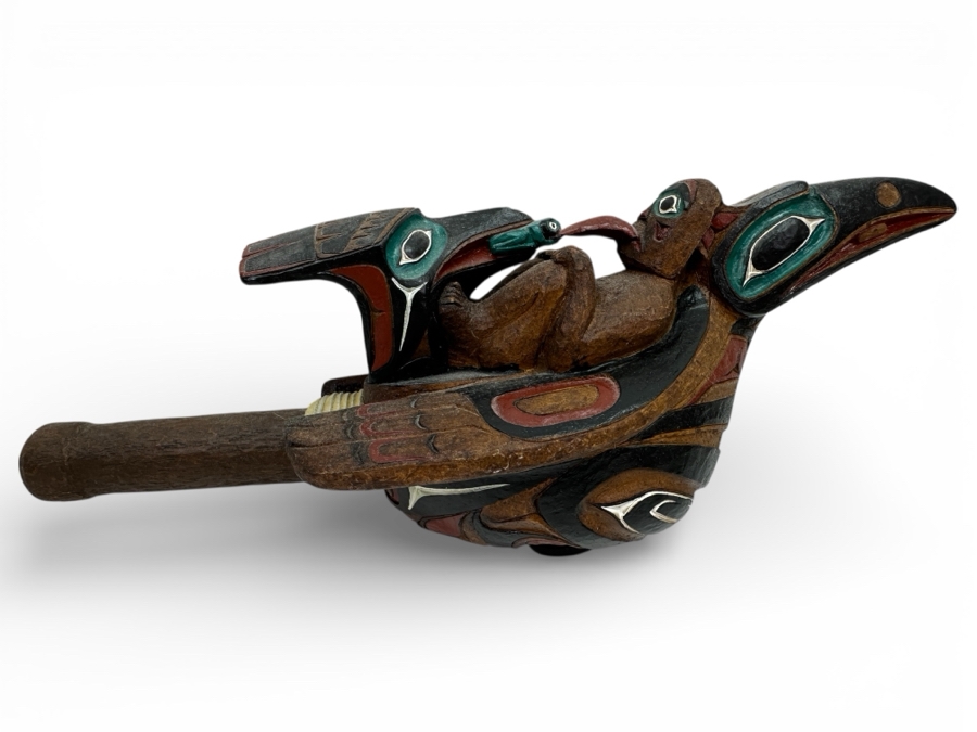 Just Added - Reproduction Northwest Coast Raven Rattle By BOMA 13'L