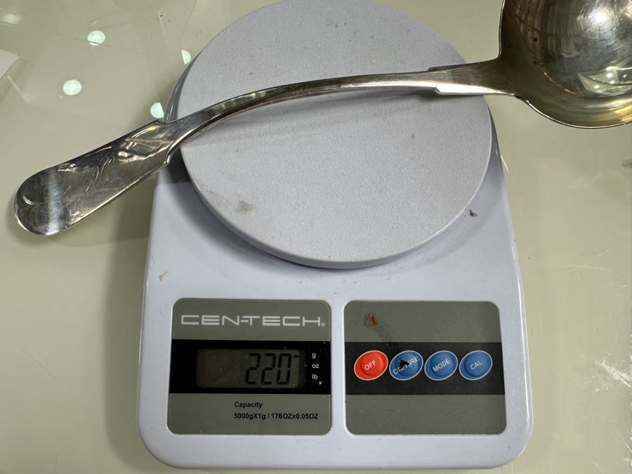 Just Added - Large Vintage Sterling Silver Ladle 12.5'L 220g - Current Silver Melt Value $680 [Photo 8]