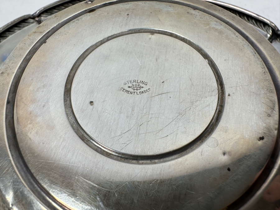 Just Added - Footed Weighted Sterling Silver Bowl With Silverplate Pierced Lid 9.5'W (Sterling Weighted Bowl Weighs 415g) [Photo 3]
