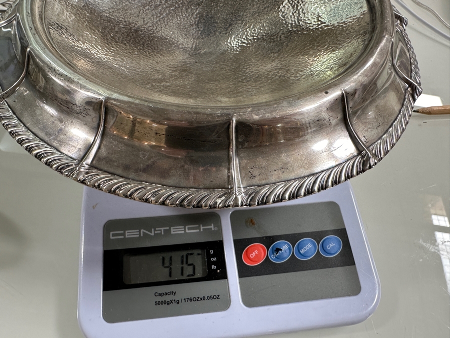 Just Added - Footed Weighted Sterling Silver Bowl With Silverplate Pierced Lid 9.5'W (Sterling Weighted Bowl Weighs 415g) [Photo 16]