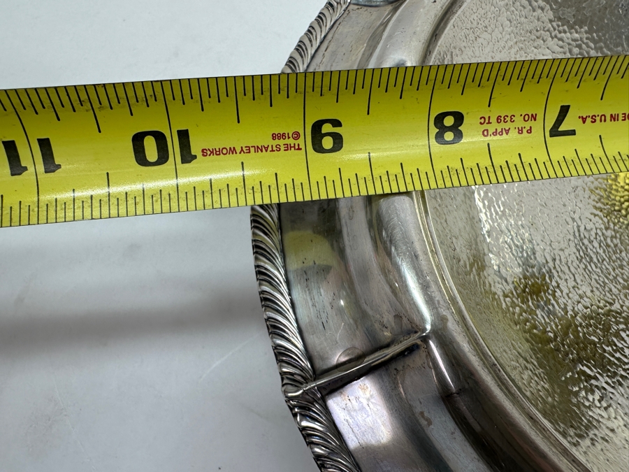 Just Added - Footed Weighted Sterling Silver Bowl With Silverplate Pierced Lid 9.5'W (Sterling Weighted Bowl Weighs 415g) [Photo 14]