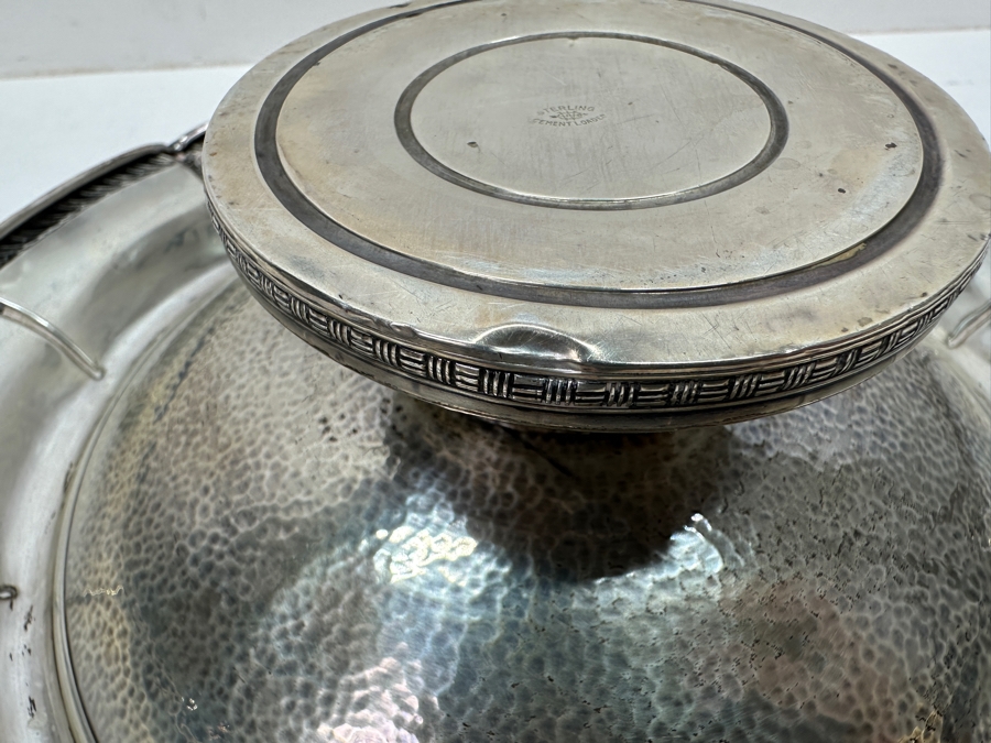Just Added - Footed Weighted Sterling Silver Bowl With Silverplate Pierced Lid 9.5'W (Sterling Weighted Bowl Weighs 415g) [Photo 10]