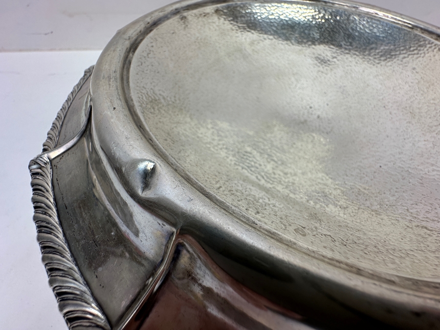 Just Added - Footed Weighted Sterling Silver Bowl With Silverplate Pierced Lid 9.5'W (Sterling Weighted Bowl Weighs 415g) [Photo 7]