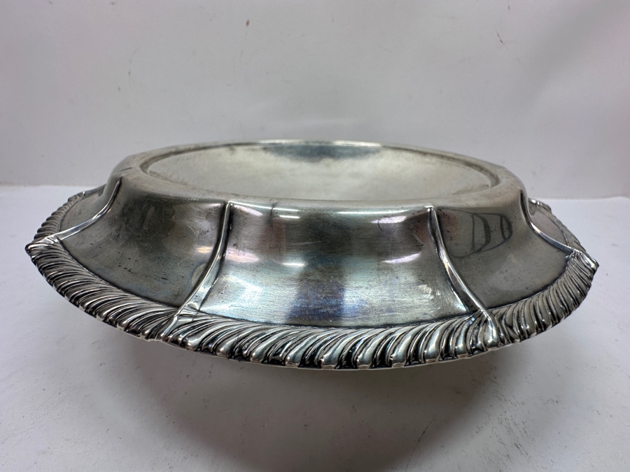 Just Added - Footed Weighted Sterling Silver Bowl With Silverplate Pierced Lid 9.5'W (Sterling Weighted Bowl Weighs 415g) [Photo 5]