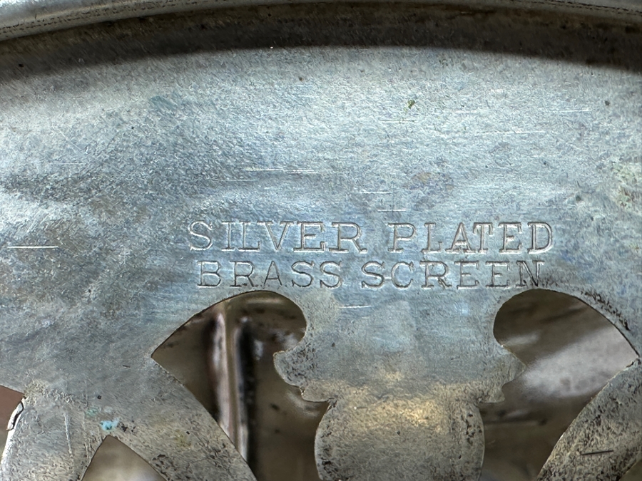 Just Added - Footed Weighted Sterling Silver Bowl With Silverplate Pierced Lid 9.5'W (Sterling Weighted Bowl Weighs 415g) [Photo 12]