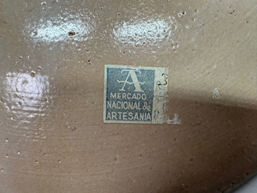 Just Added - Hand-Painted Ceramic Bowl Featuring Figure and Fish - Gorriz Teruel Spain 10.25'W [Photo 5]