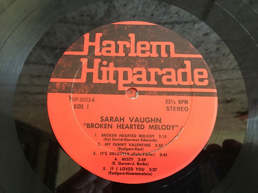 Sarah Vaughan ‎- Broken Hearted Melody - Harlem Hitparade ‎- HHP-8003 [Photo 4]