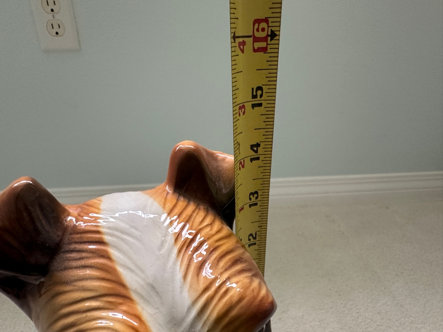 Just Added - Hand Painted Jack Russell Ceramic Dog Statue Made In Italy 19'W X 12'D X 14'H [Photo 8]