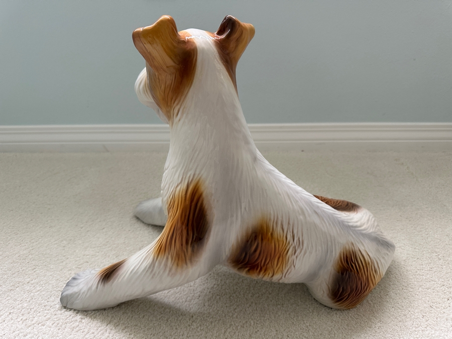 Just Added - Hand Painted Jack Russell Ceramic Dog Statue Made In Italy 19'W X 12'D X 14'H [Photo 5]