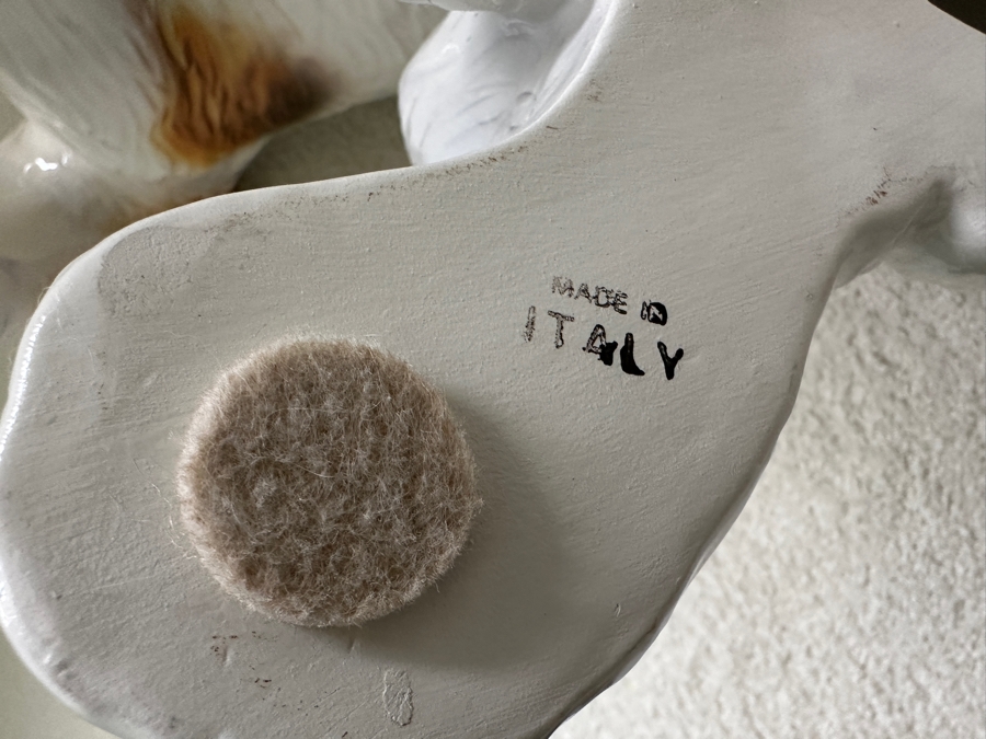 Just Added - Hand Painted Jack Russell Ceramic Dog Statue Made In Italy 19'W X 12'D X 14'H [Photo 6]