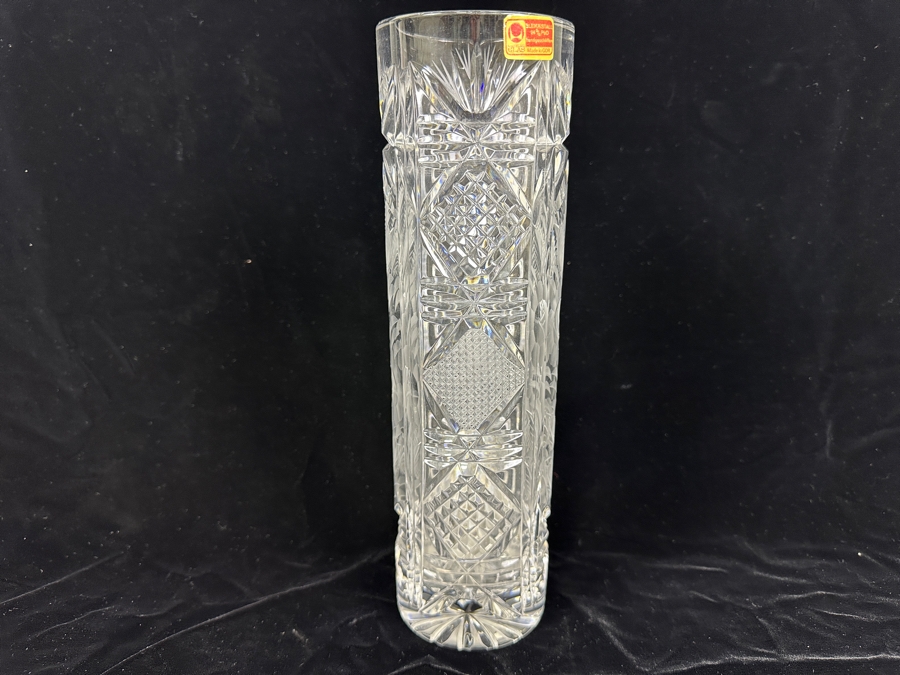 Just Added - Lausitzer Glas Cut Crystal Vase Made In The German Democratic Republic New Old Stock 12'H [Photo 7]
