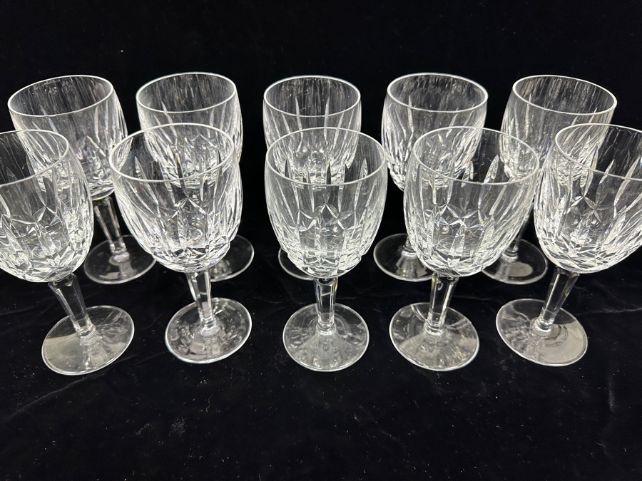 Just Added - (10) Waterford Crystal Kildare Water Goblet Stemware Glass 7'H - Retails $1,000 [Photo 4]