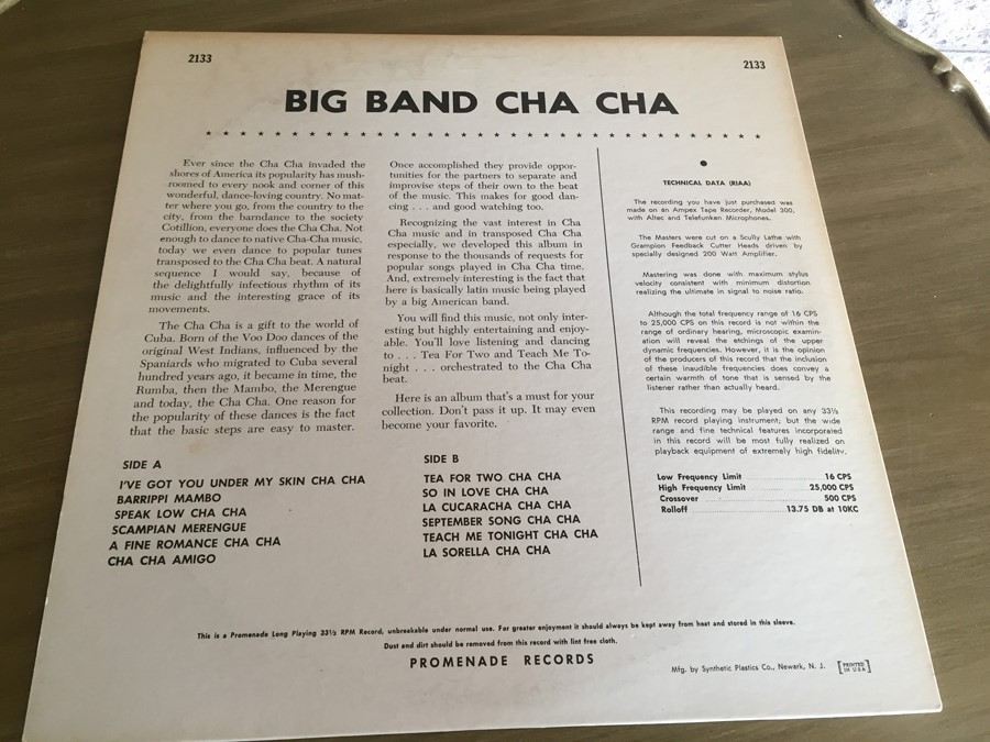 Big Band Cha Cha Cha - Promenade Records - 2133 [Photo 2]