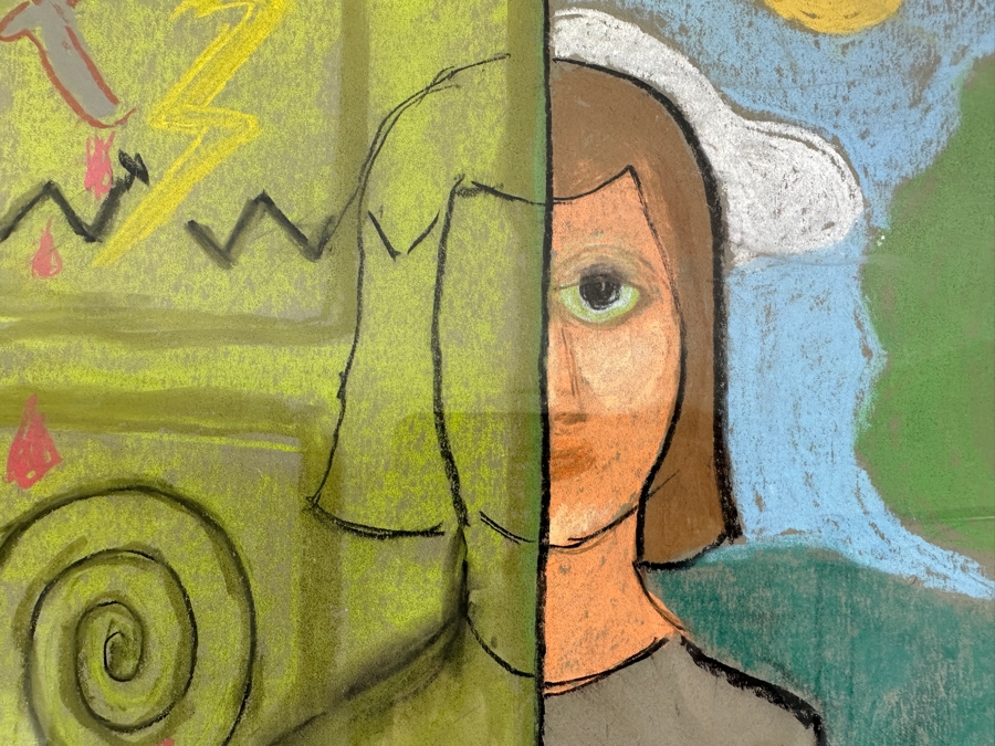 Just Added - Caroline Howe Morse (1934-2025, American) Original 'Interpretive Realism' Pastel Painting Titled 'Behind The Door' Signed Verso - Her Artwork Is Featured At The La Jolla Community Center Through The La Jolla Art Association 12 X 16 [Photo 3]