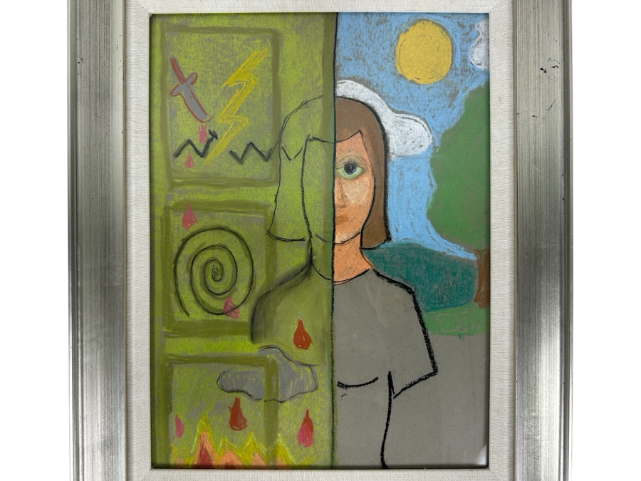 Just Added - Caroline Howe Morse (1934-2025, American) Original 'Interpretive Realism' Pastel Painting Titled 'Behind The Door' Signed Verso - Her Artwork Is Featured At The La Jolla Community Center Through The La Jolla Art Association 12 X 16