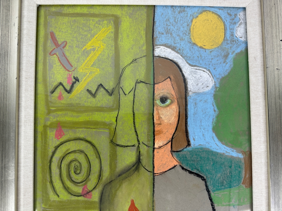 Just Added - Caroline Howe Morse (1934-2025, American) Original 'Interpretive Realism' Pastel Painting Titled 'Behind The Door' Signed Verso - Her Artwork Is Featured At The La Jolla Community Center Through The La Jolla Art Association 12 X 16 [Photo 4]