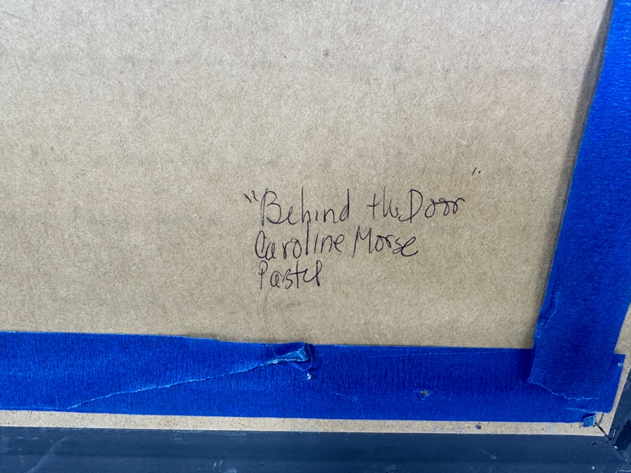 Just Added - Caroline Howe Morse (1934-2025, American) Original 'Interpretive Realism' Pastel Painting Titled 'Behind The Door' Signed Verso - Her Artwork Is Featured At The La Jolla Community Center Through The La Jolla Art Association 12 X 16 [Photo 7]