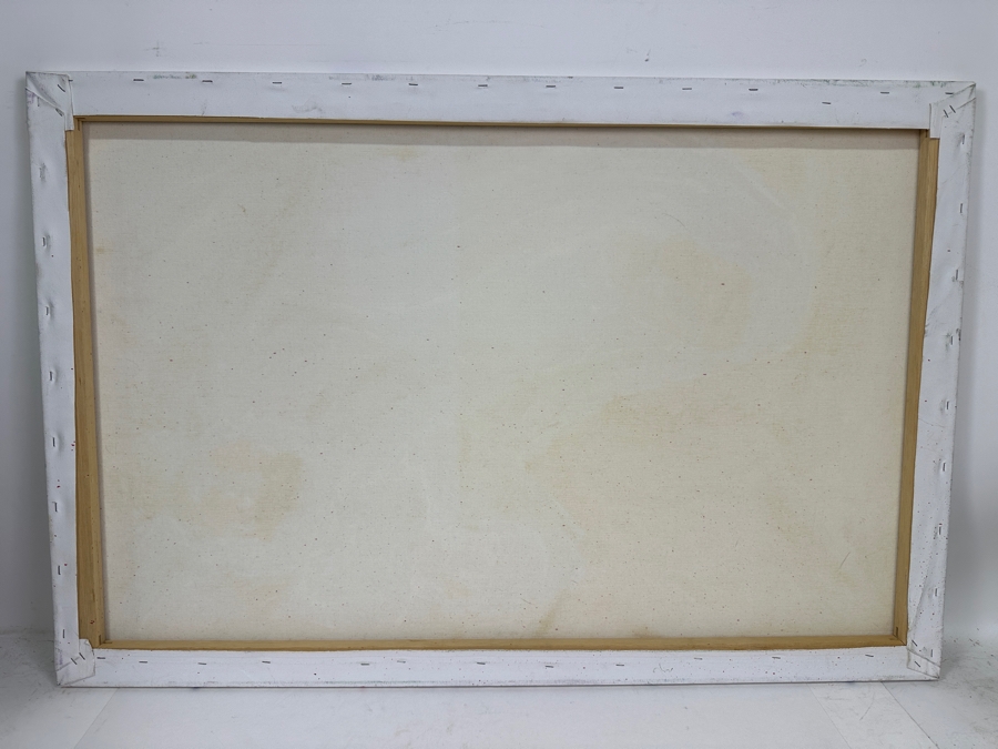 Just Added - Caroline Howe Morse (1934-2025, American) Original 'Interpretive Realism' Oil Painting On Canvas Of The Seattle Skyline Signed Lower Right - Her Artwork Is Featured At The La Jolla Community Center / La Jolla Art Association 36 X 24 [Photo 7]