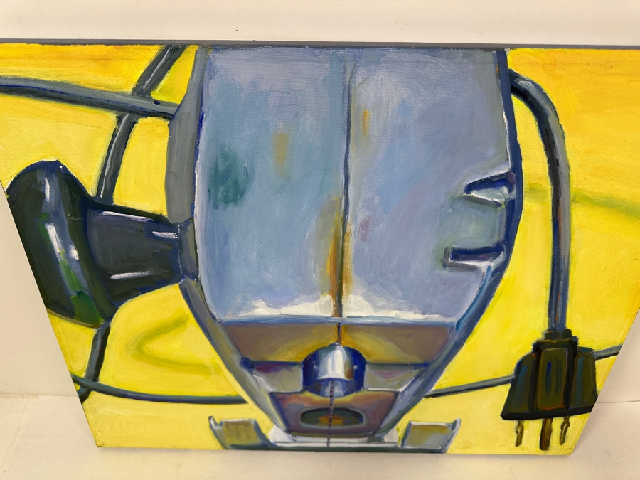 Just Added - Caroline Howe Morse (1934-2025, American) Original 'Interpretive Realism' Oil Painting On Canvas Titled 'Tool (Power Saw)' Signed Verso - Her Artwork Is Featured At The La Jolla Community Center Through The La Jolla Art Association 20' X 16' [Photo 5]