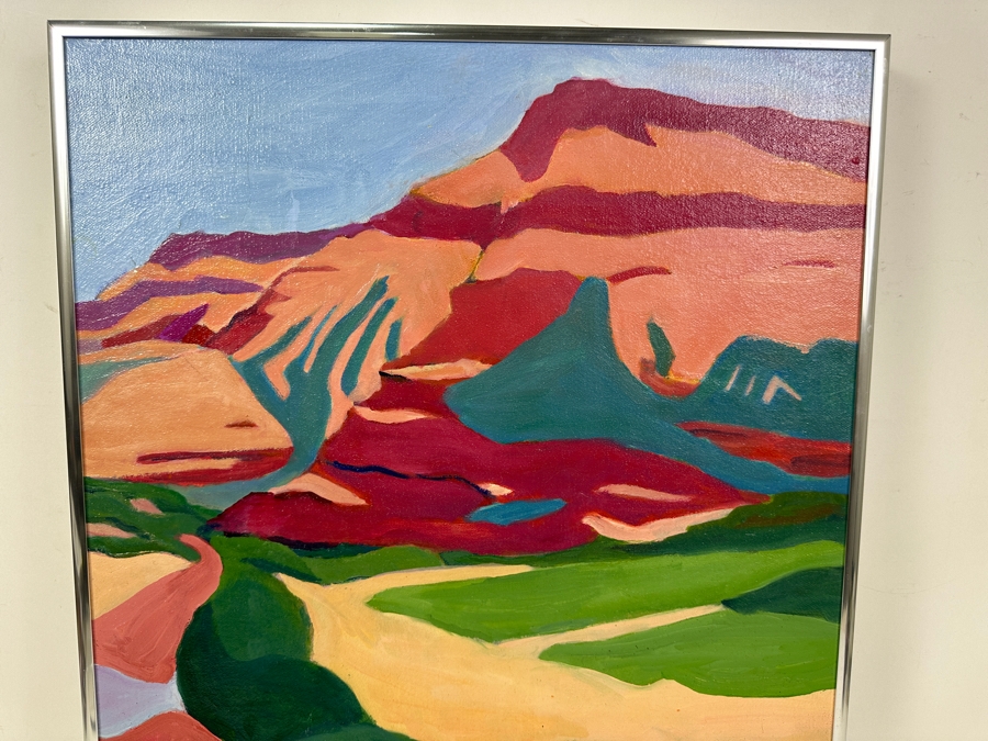 Just Added - Caroline Howe Morse (1934-2025, American) Original 'Interpretive Realism' Oil Painting On Canvas Titled 'Littlefield AZ' Signed Lower Right - Her Artwork Is Featured At The La Jolla Community Center / The La Jolla Art Association 16 X 20
 [Photo 2]