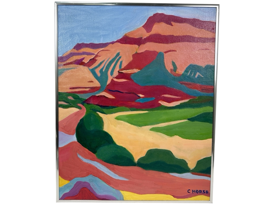 Just Added - Caroline Howe Morse (1934-2025, American) Original 'Interpretive Realism' Oil Painting On Canvas Titled 'Littlefield AZ' Signed Lower Right - Her Artwork Is Featured At The La Jolla Community Center / The La Jolla Art Association 16 X 20
