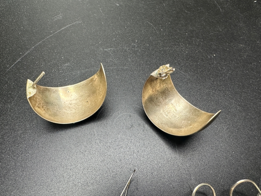 Just Added - (4) Pairs Of Sterling Silver Earrings 49g [Photo 7]