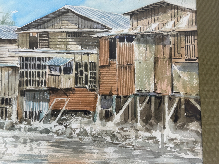 Just Added - Mike Dantes (20th Century, Australian) Original Watercolor Painting On Paper Signed Lower Right 21.5' X 15' Framed 29' X 22' [Photo 7]