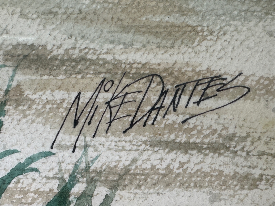 Just Added - Mike Dantes (20th Century, Australian) Original Watercolor Painting On Paper Signed Lower Right 21.5' X 15' Framed 29' X 22' [Photo 9]