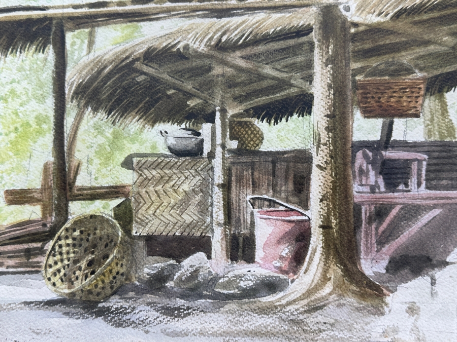 Just Added - Mike Dantes (20th Century, Australian) Original Watercolor Painting On Paper Signed Lower Left 14.5' X 11' Framed 22' X 18' [Photo 3]